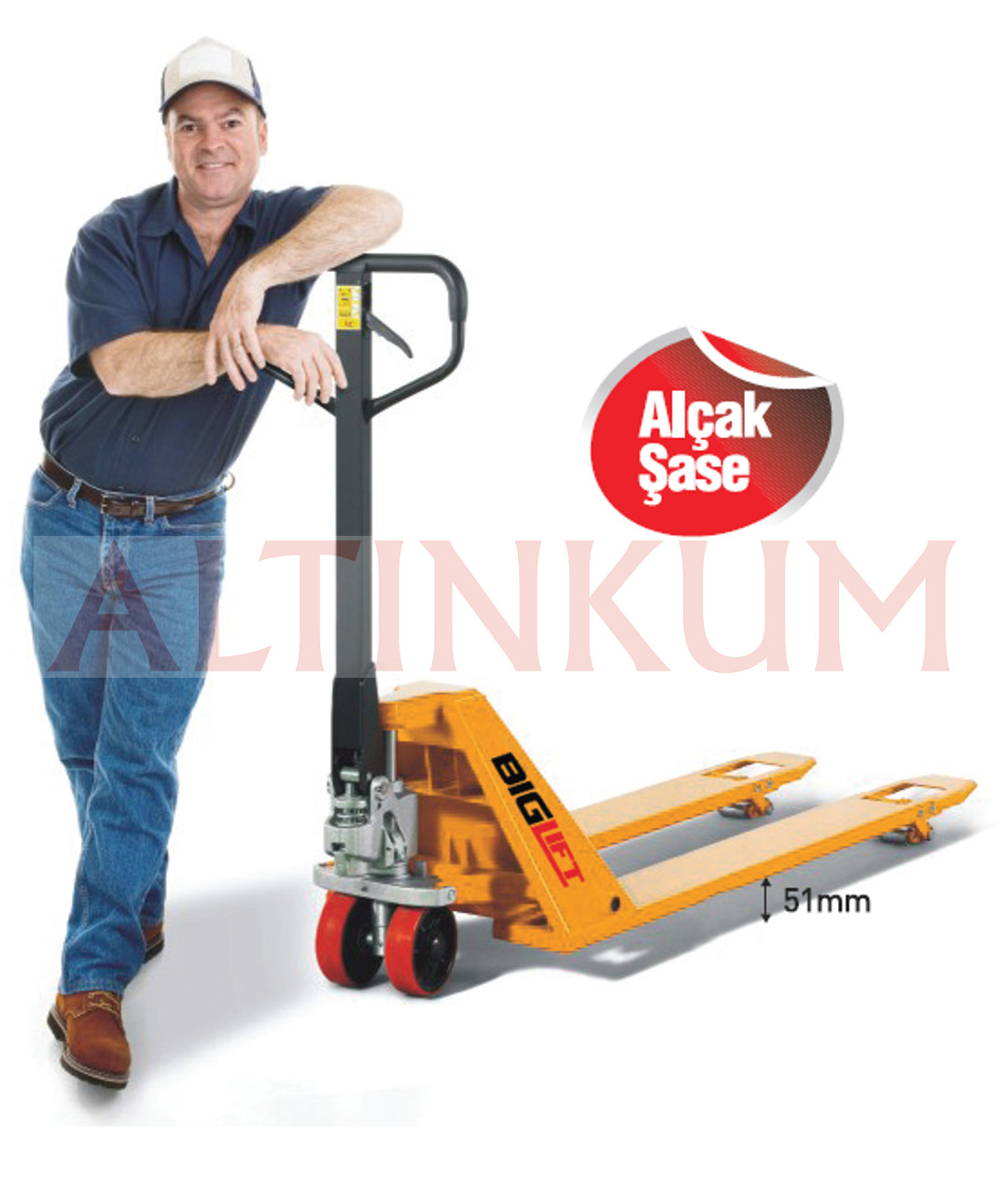 Biglift Transpalet 1500 Kg Alçak Şase Özellikli RM-AC-LOW-51MM